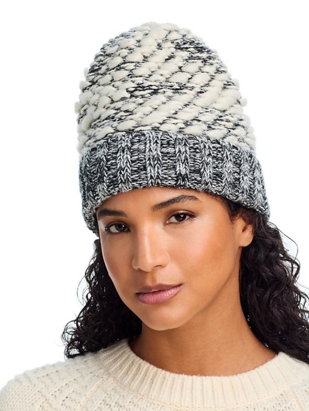 Kyi Kyi Knobbly Knit Beanie.Color:Black Multi.